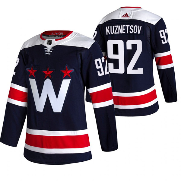 Men's Washington Capitals #92 Evgeny Kuznetsov Navy Pro Stitched Jersey